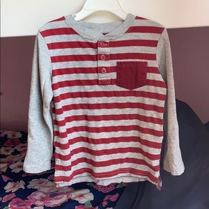 Cat & Jack red and grey stripped shirt w/pocket